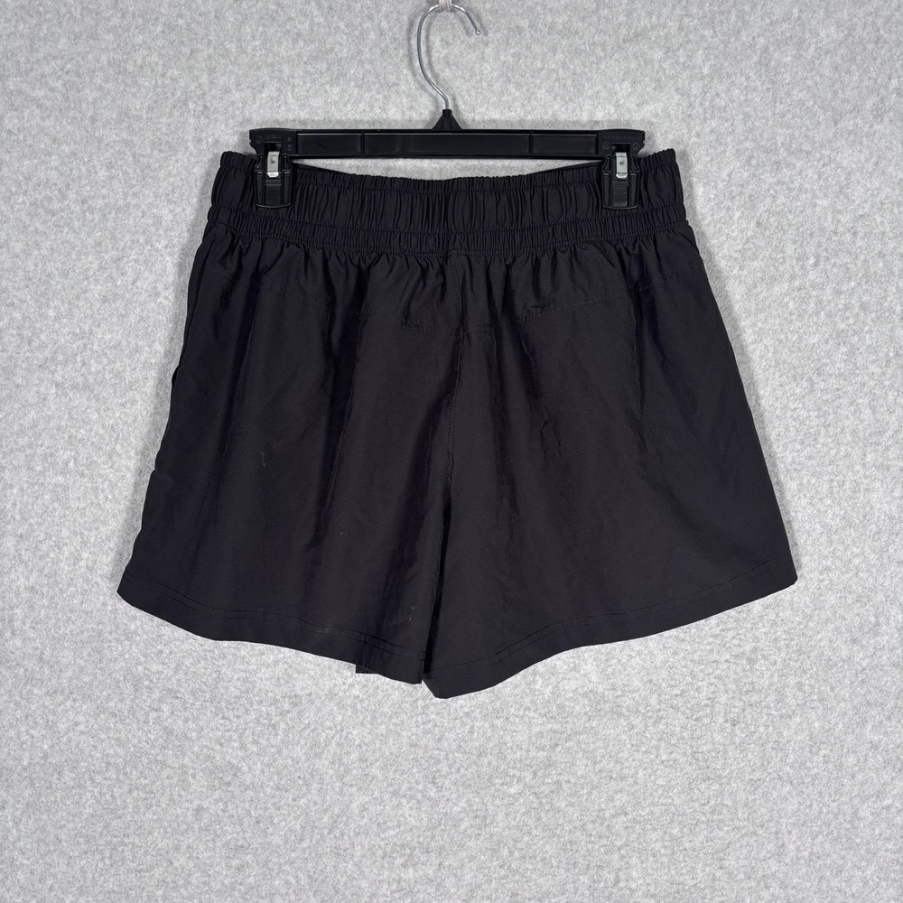Apana Pleated Paperbag Shorts Medium Black Tie Waist Pockets Activewear Running - Picture 7 of 8